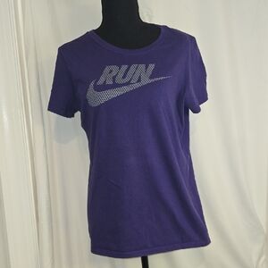 Nike Purple 'RUN' Short Sleeve Tee